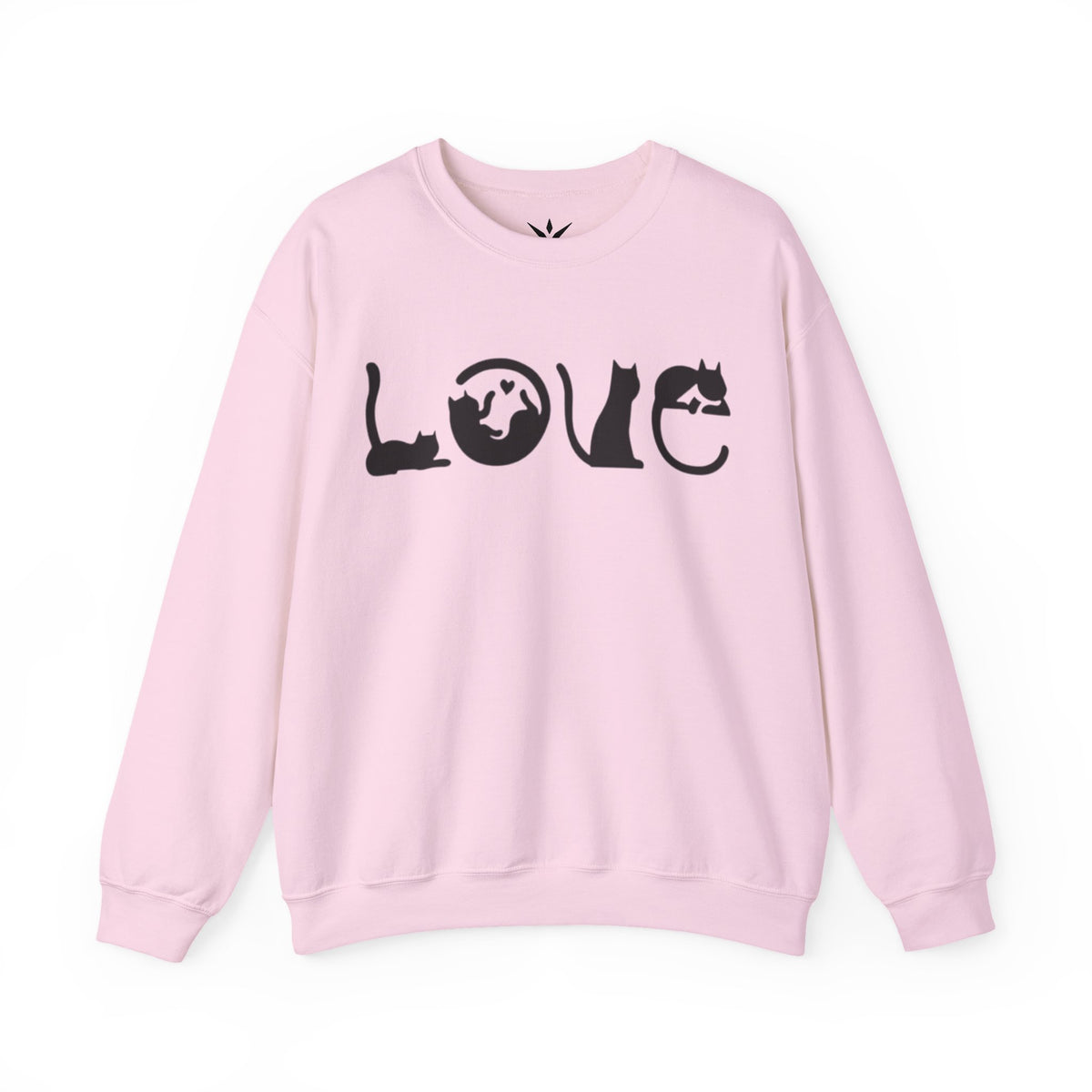 ORVIAN — LOVE Cat Silhouette & Heart-Shaped Cats Crewneck, Cat Lover Unisex Heavy Blend