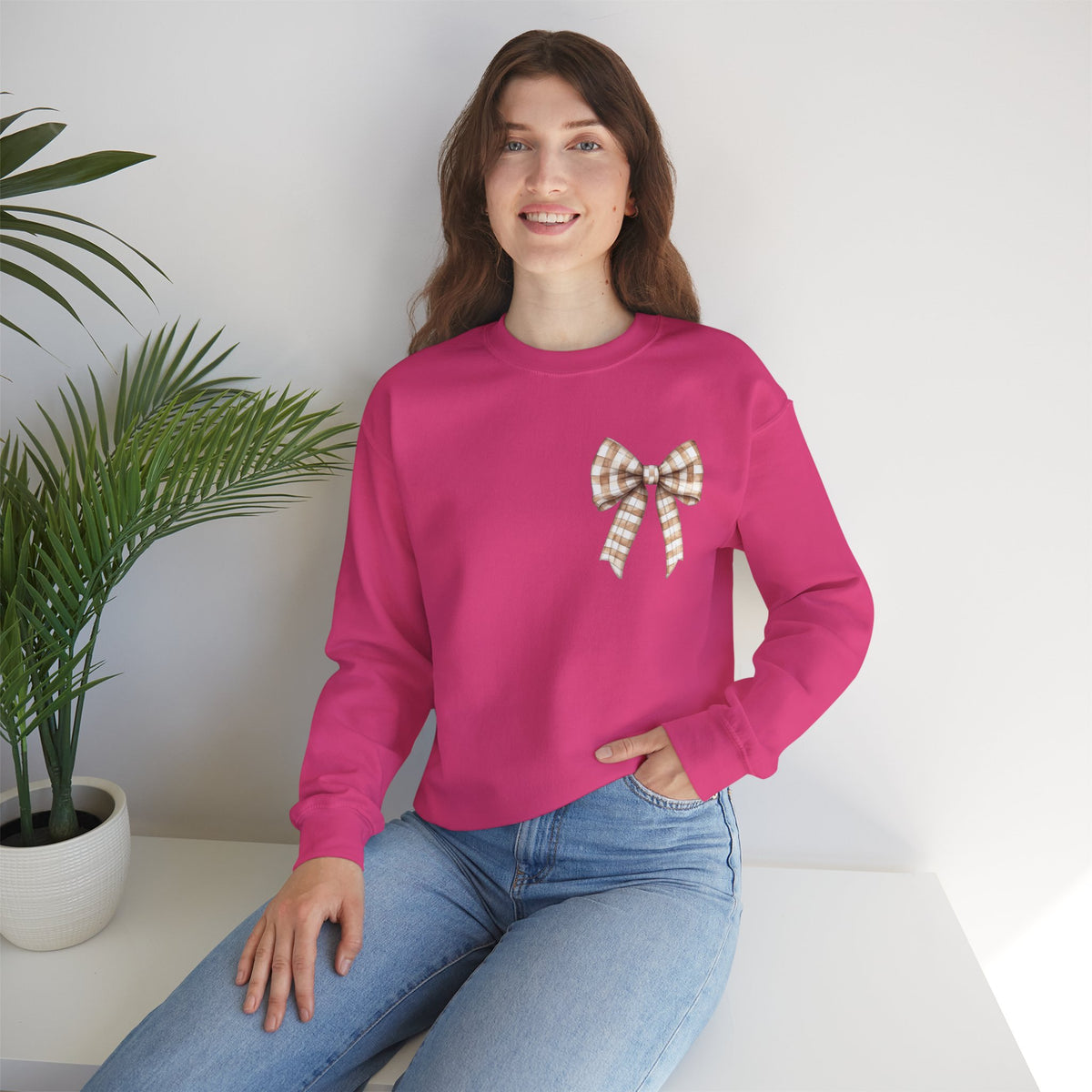 ORVIAN — Touchdown Season Football Bow Crewneck, Sparkle Game Day Sporty Unisex Heavy Blend