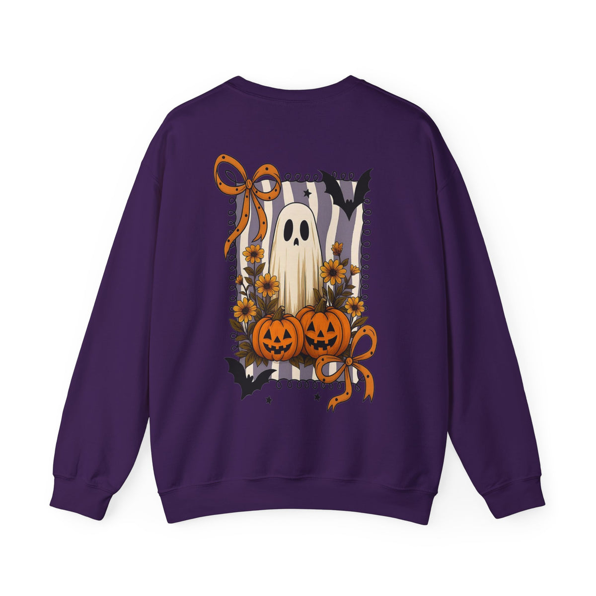 ORVIAN — Spooky & Sweet Ghost Crewneck, Coquette Bow Heart Halloween Unisex Sweatshirt