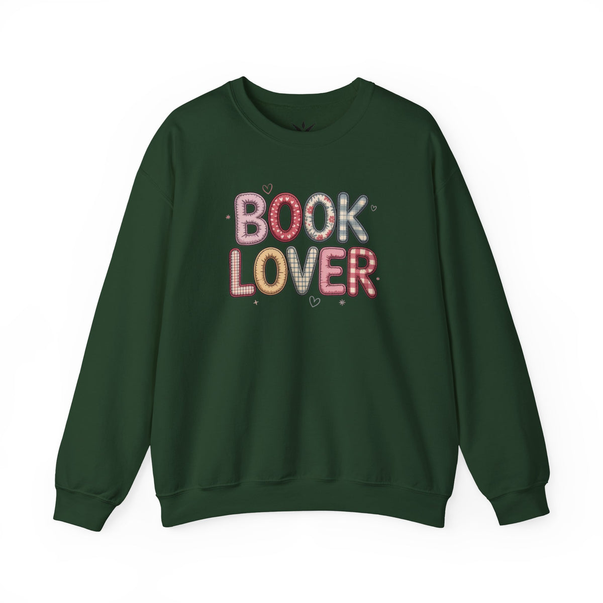 ORVIAN — Book Lover Floral Crewneck, Colorful Typography & Rose Book Stack Unisex Heavy Blend
