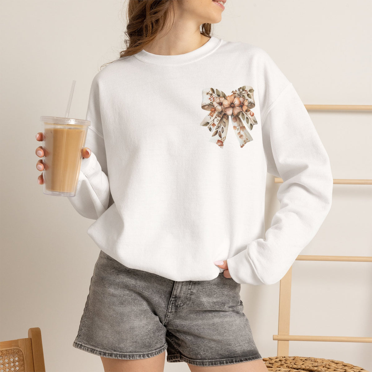 ORVIAN — Pumpkin Spice & Autumn Botanicals Crewneck, Floral Pumpkin Fall Unisex Sweatshirt