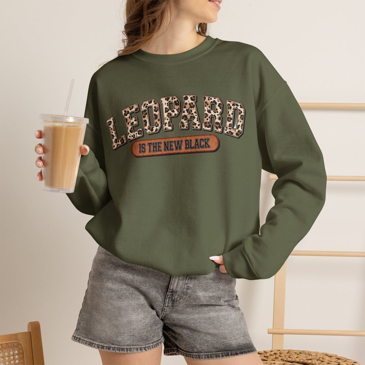 ORVIAN — Leopard Is The New Black & God Is Good Coquette Bow Crewneck, Faith-Inspired Unisex