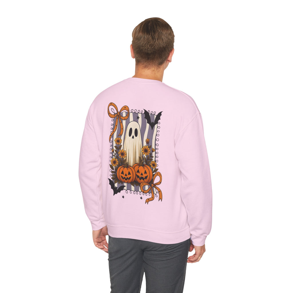 ORVIAN — Spooky & Sweet Ghost Crewneck, Coquette Bow Heart Halloween Unisex Sweatshirt