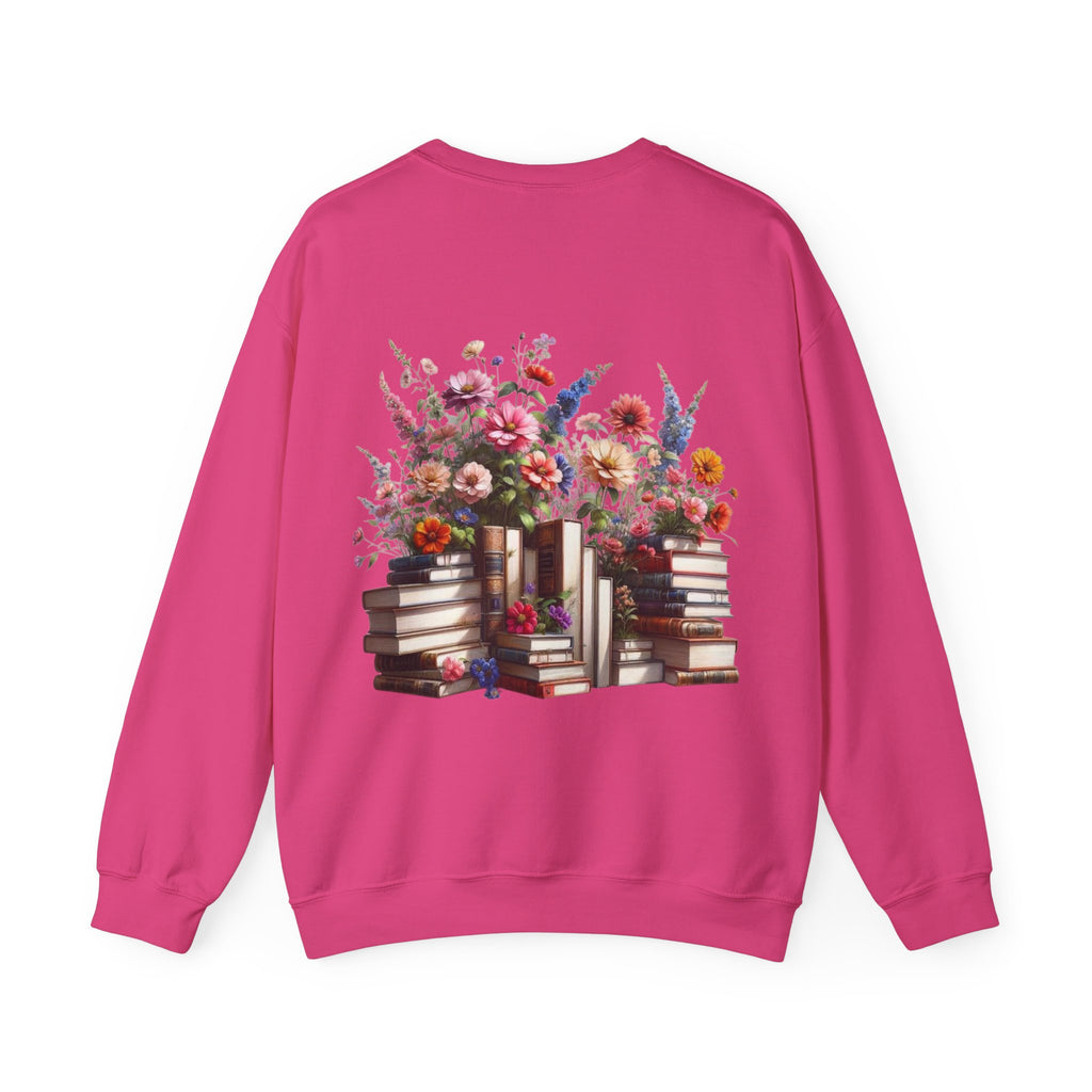 ORVIAN — Steampunk Floral Pocket Watch & Blooming Books Crewneck, Vintage Literary Unisex