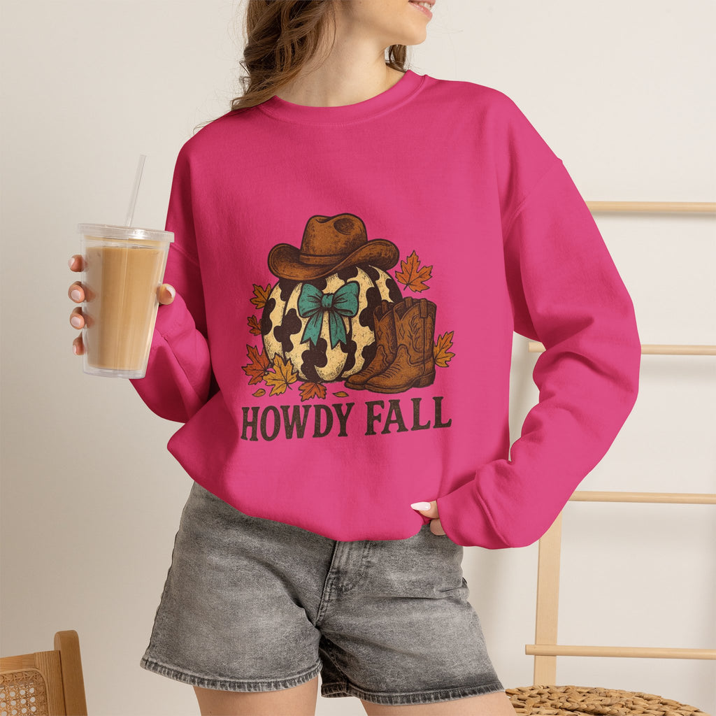 ORVIAN — Howdy Fall Wéstern Pumpkin & Ghost Cow Crewneck, Moo I Mean Boo Halloween Unisex