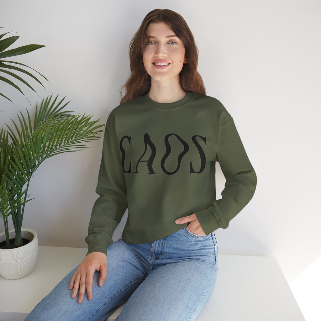 ORVIAN — Chaos Cat Crewneck, Reversed Lettering & Rebel Cat Graphic Unisex Heavy Blend