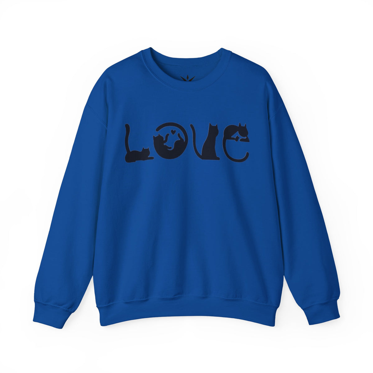 ORVIAN — LOVE Cat Silhouette & Heart-Shaped Cats Crewneck, Cat Lover Unisex Heavy Blend