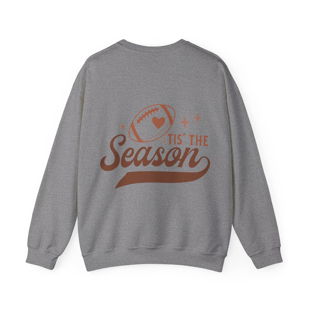 ORVIAN — Cuddles & Touchdowns Football Crewneck, Heart Football Game Day Unisex Heavy Blend