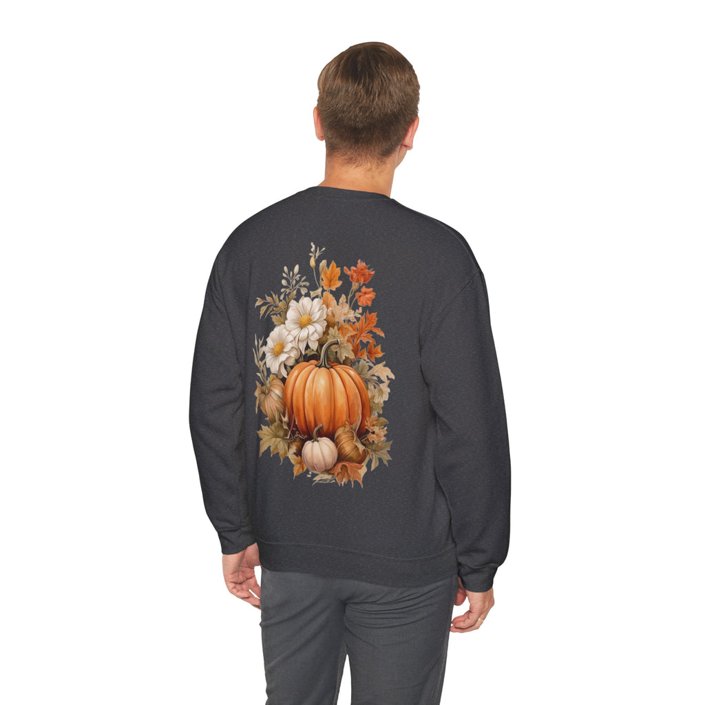 ORVIAN — Pumpkin Spice & Autumn Botanicals Crewneck, Floral Pumpkin Fall Unisex Sweatshirt