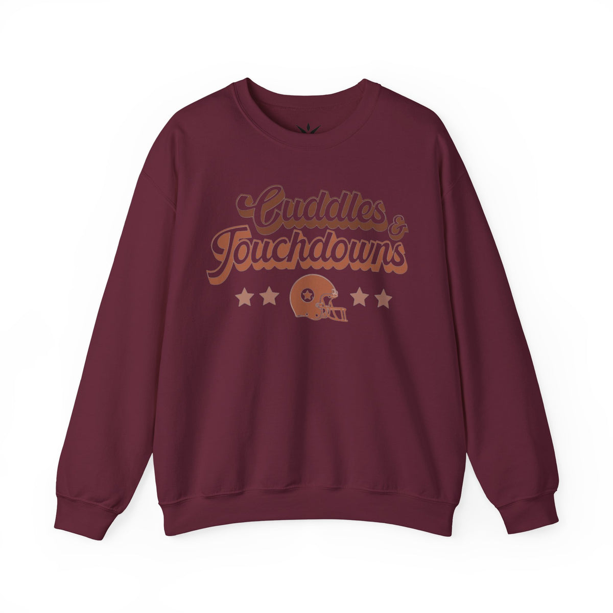ORVIAN — Cuddles & Touchdowns Football Crewneck, Heart Football Game Day Unisex Heavy Blend