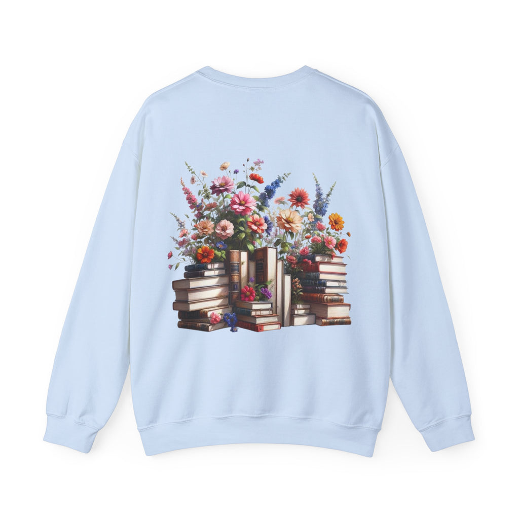 ORVIAN — Steampunk Floral Pocket Watch & Blooming Books Crewneck, Vintage Literary Unisex