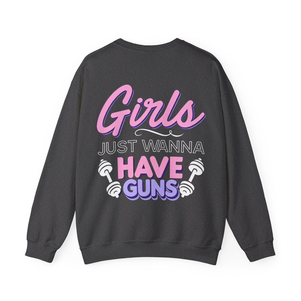 ORVIAN — Muscle Mommy Girls Just Wanna Have Guns Crewneck, Bold Feminine Typography Unisex