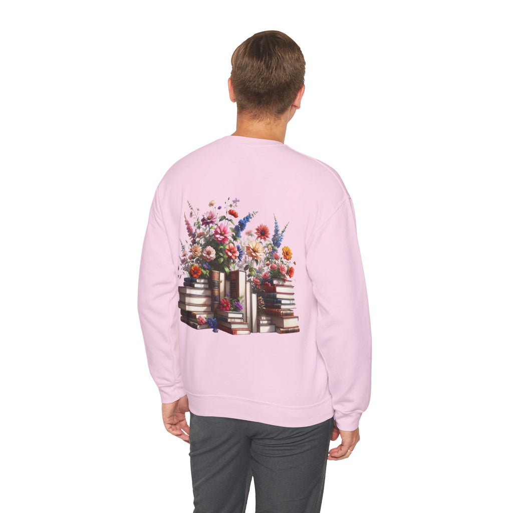 ORVIAN — Steampunk Floral Pocket Watch & Blooming Books Crewneck, Vintage Literary Unisex