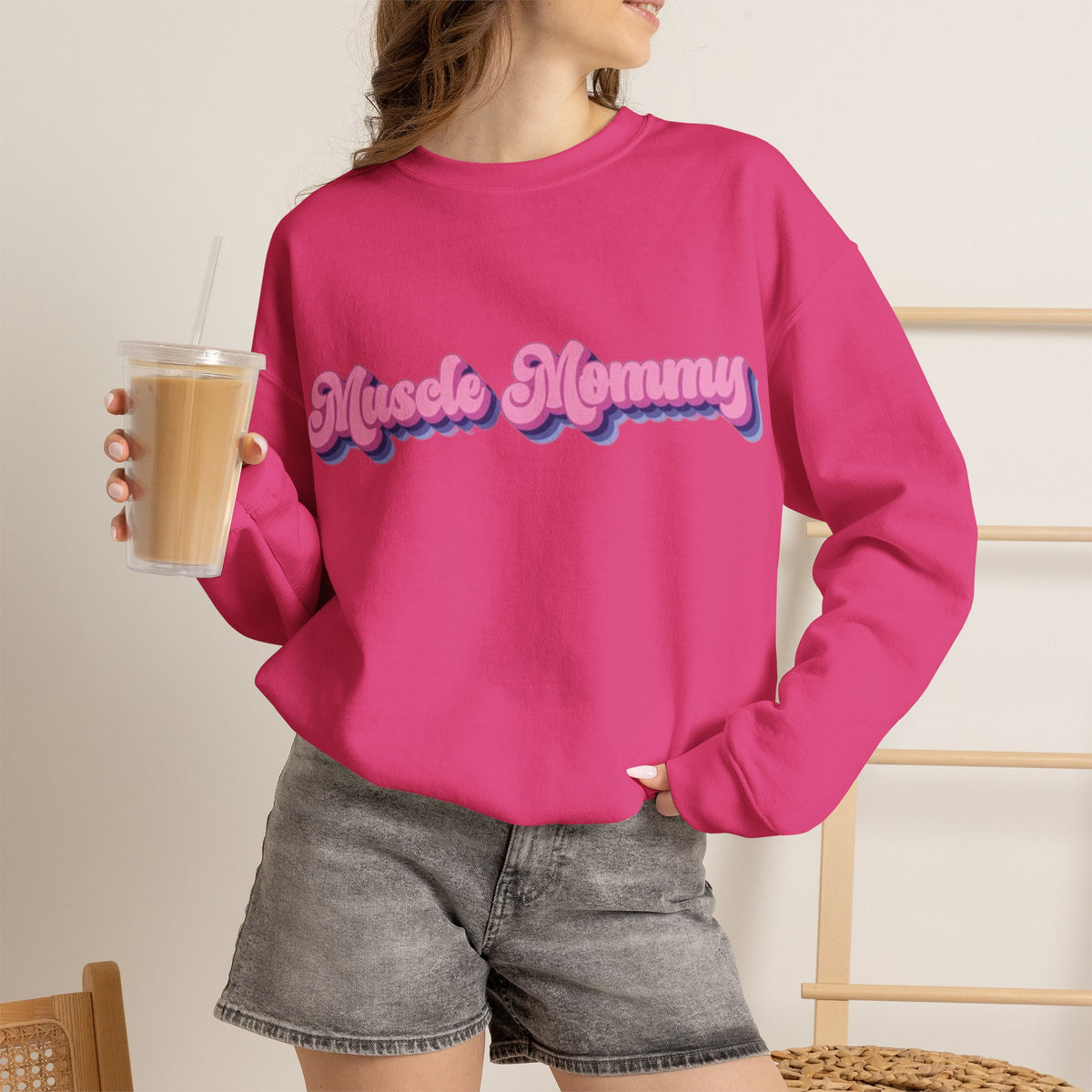 ORVIAN — Muscle Mommy Girls Just Wanna Have Guns Crewneck, Bold Feminine Typography Unisex
