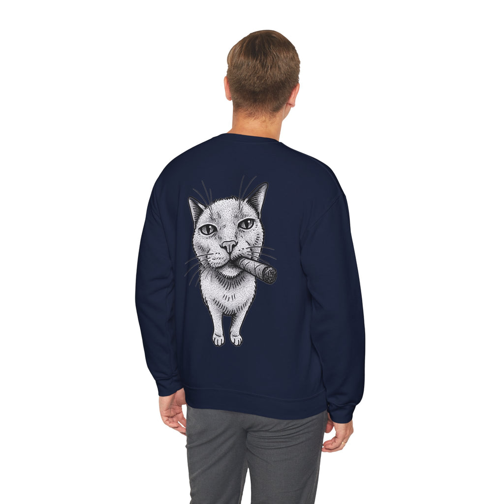 ORVIAN — Chaos Cat Crewneck, Reversed Lettering & Rebel Cat Graphic Unisex Heavy Blend