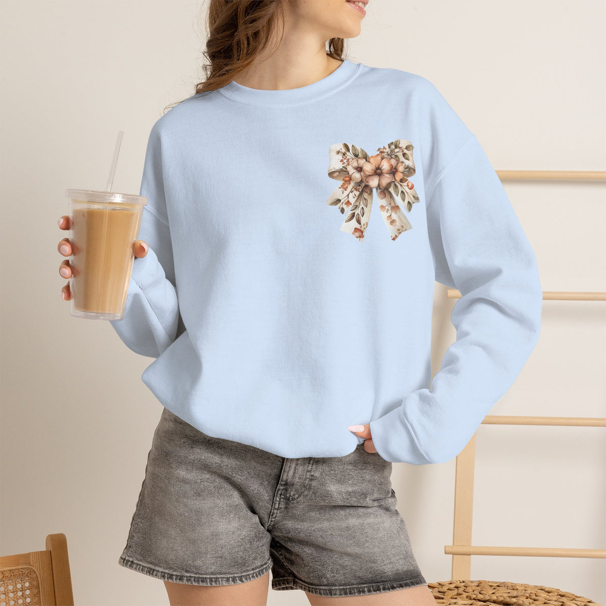 ORVIAN — Pumpkin Spice & Autumn Botanicals Crewneck, Floral Pumpkin Fall Unisex Sweatshirt