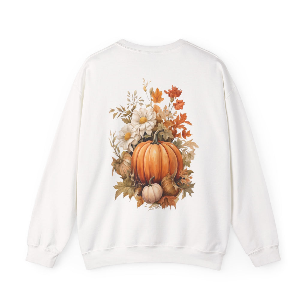 ORVIAN — Pumpkin Spice & Autumn Botanicals Crewneck, Floral Pumpkin Fall Unisex Sweatshirt