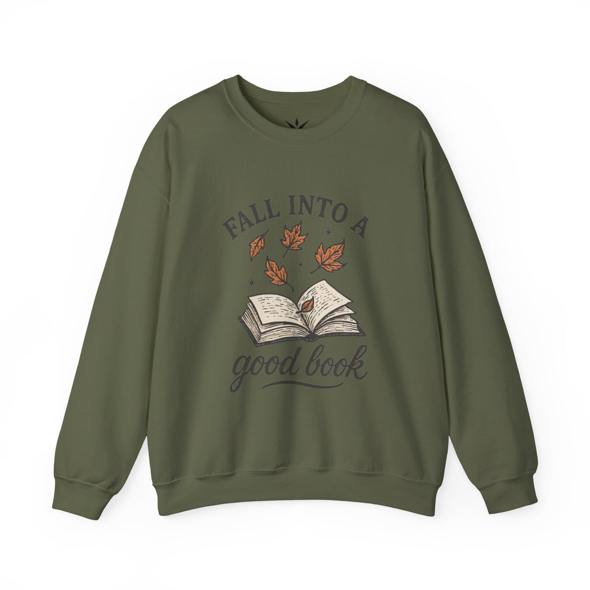 ORVIAN — Fall Into a Good Book Ghost Crewneck, Cozy Autumn Book Lover Unisex Heavy Blend
