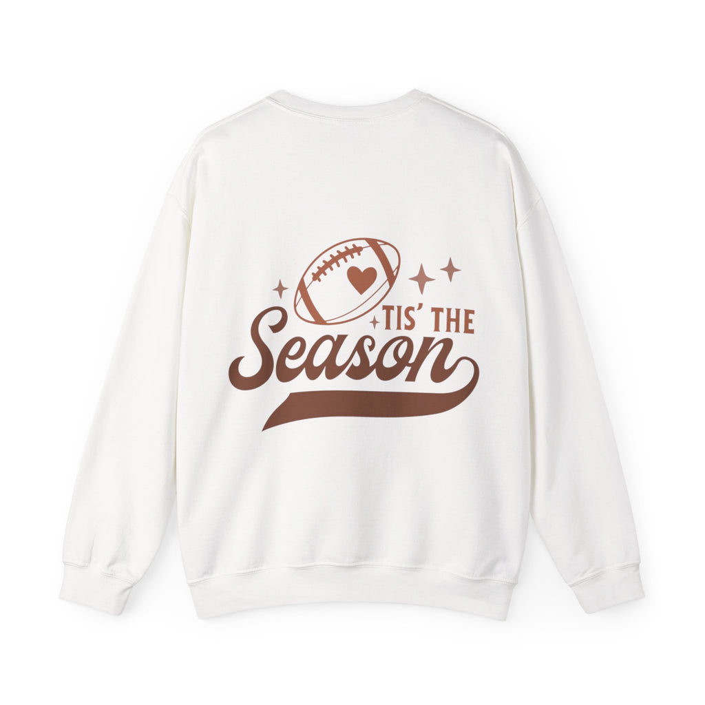 ORVIAN — Cuddles & Touchdowns Football Crewneck, Heart Football Game Day Unisex Heavy Blend
