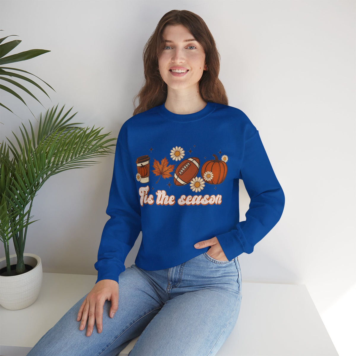ORVIAN — ’Tis the Season Fall & Football Crewneck, Fall Sweet Fall Daisy Unisex Heavy Blend