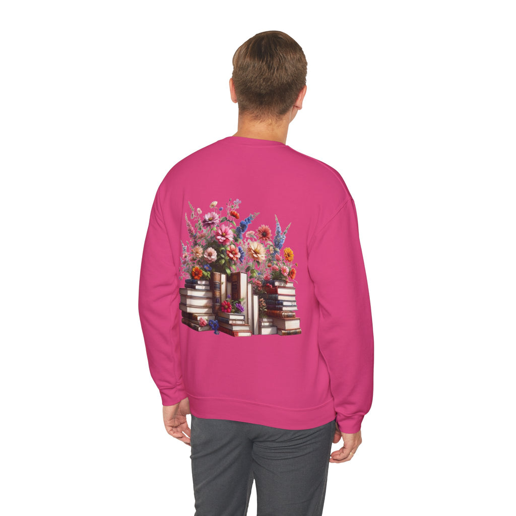 ORVIAN — Steampunk Floral Pocket Watch & Blooming Books Crewneck, Vintage Literary Unisex