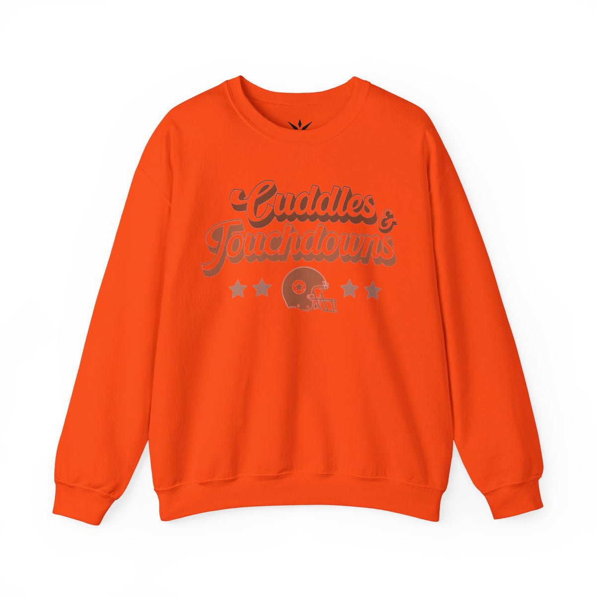 ORVIAN — Cuddles & Touchdowns Football Crewneck, Heart Football Game Day Unisex Heavy Blend