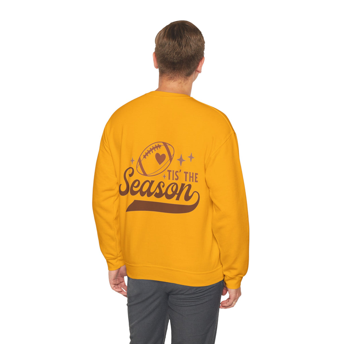 ORVIAN — Cuddles & Touchdowns Football Crewneck, Heart Football Game Day Unisex Heavy Blend