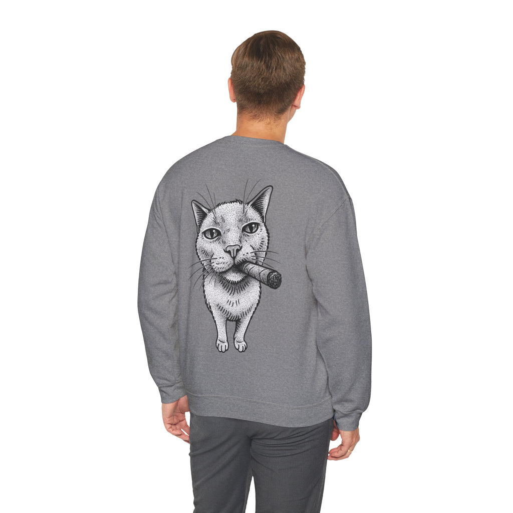 ORVIAN — Chaos Cat Crewneck, Reversed Lettering & Rebel Cat Graphic Unisex Heavy Blend