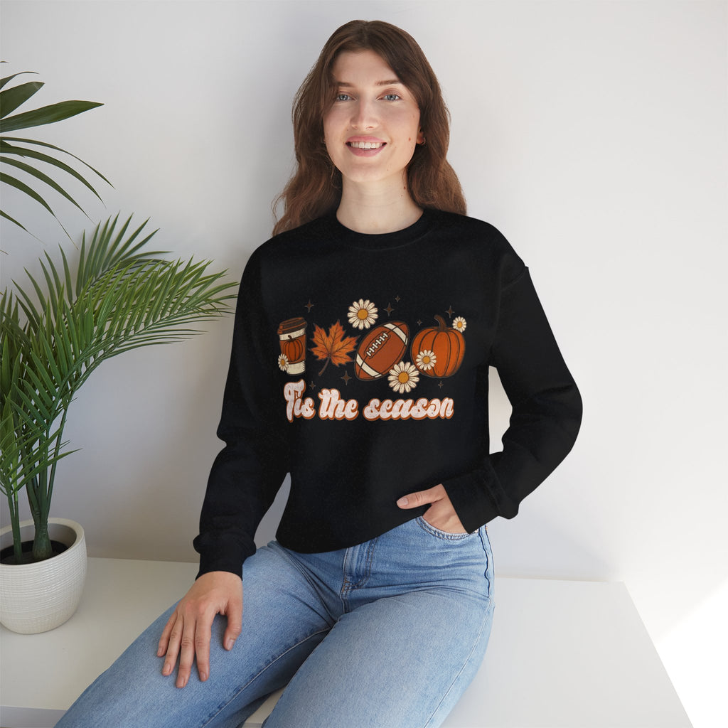 ORVIAN — ’Tis the Season Fall & Football Crewneck, Fall Sweet Fall Daisy Unisex Heavy Blend