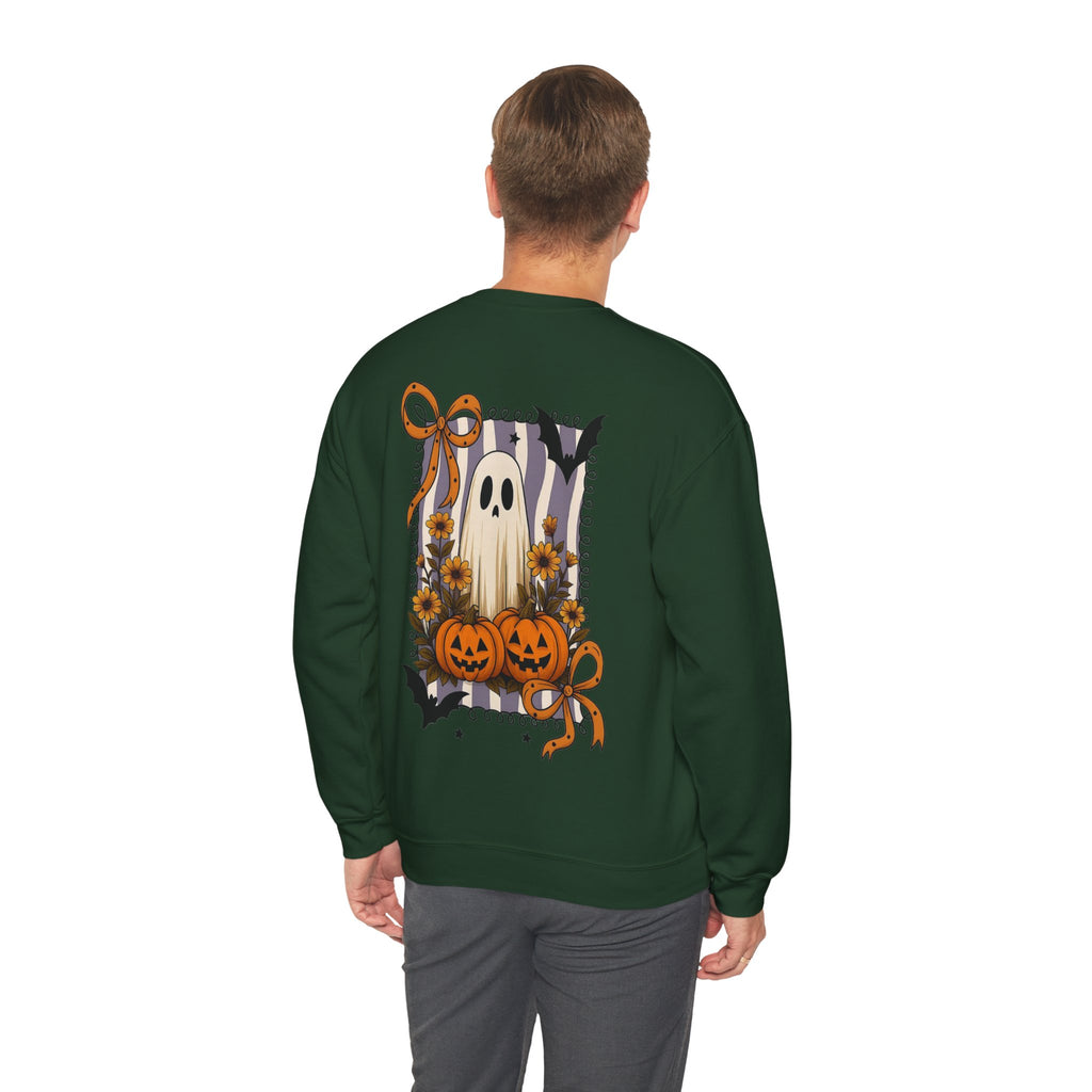 ORVIAN — Spooky & Sweet Ghost Crewneck, Coquette Bow Heart Halloween Unisex Sweatshirt
