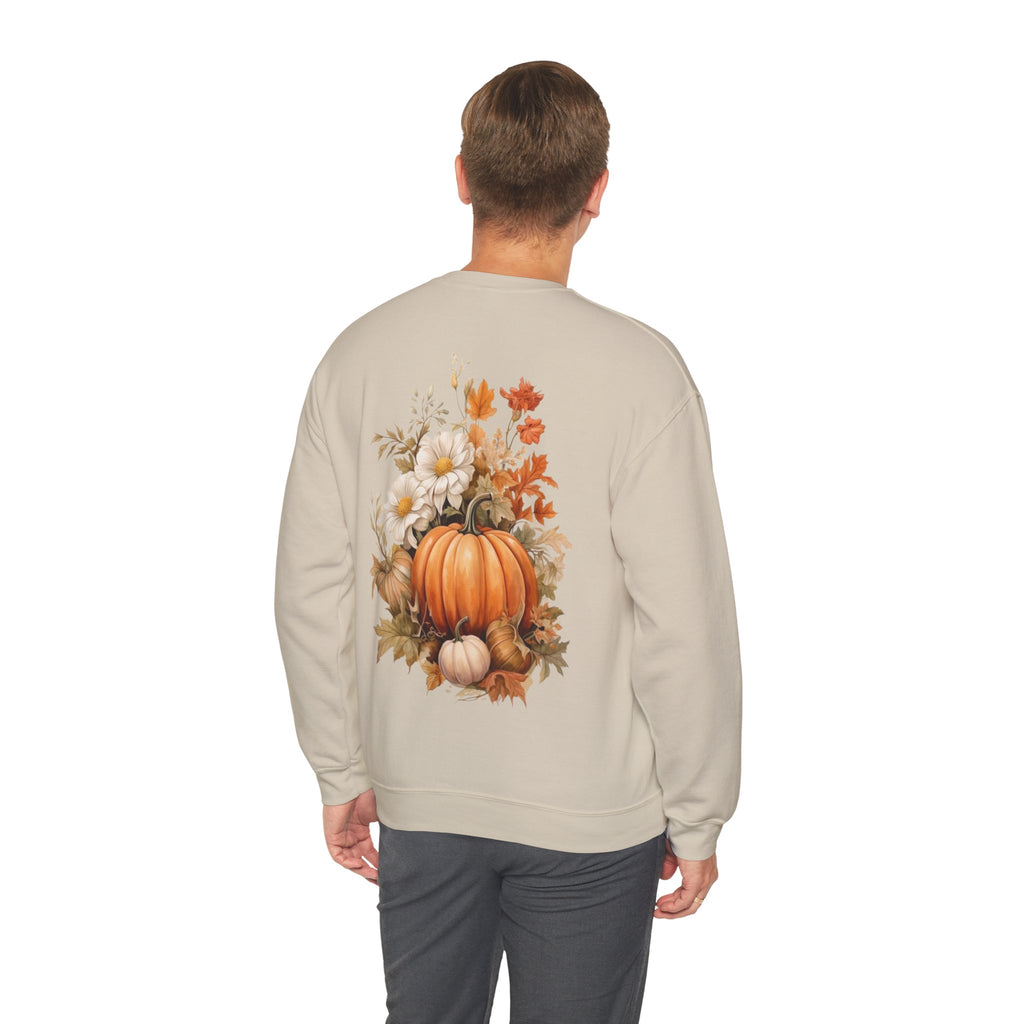 ORVIAN — Pumpkin Spice & Autumn Botanicals Crewneck, Floral Pumpkin Fall Unisex Sweatshirt