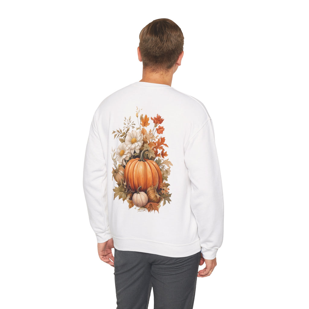 ORVIAN — Pumpkin Spice & Autumn Botanicals Crewneck, Floral Pumpkin Fall Unisex Sweatshirt