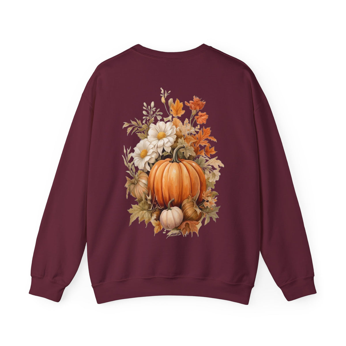 ORVIAN — Pumpkin Spice & Autumn Botanicals Crewneck, Floral Pumpkin Fall Unisex Sweatshirt