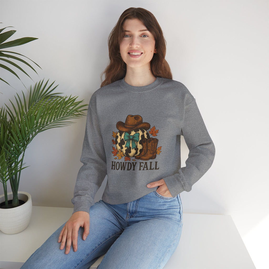 ORVIAN — Howdy Fall Wéstern Pumpkin & Ghost Cow Crewneck, Moo I Mean Boo Halloween Unisex