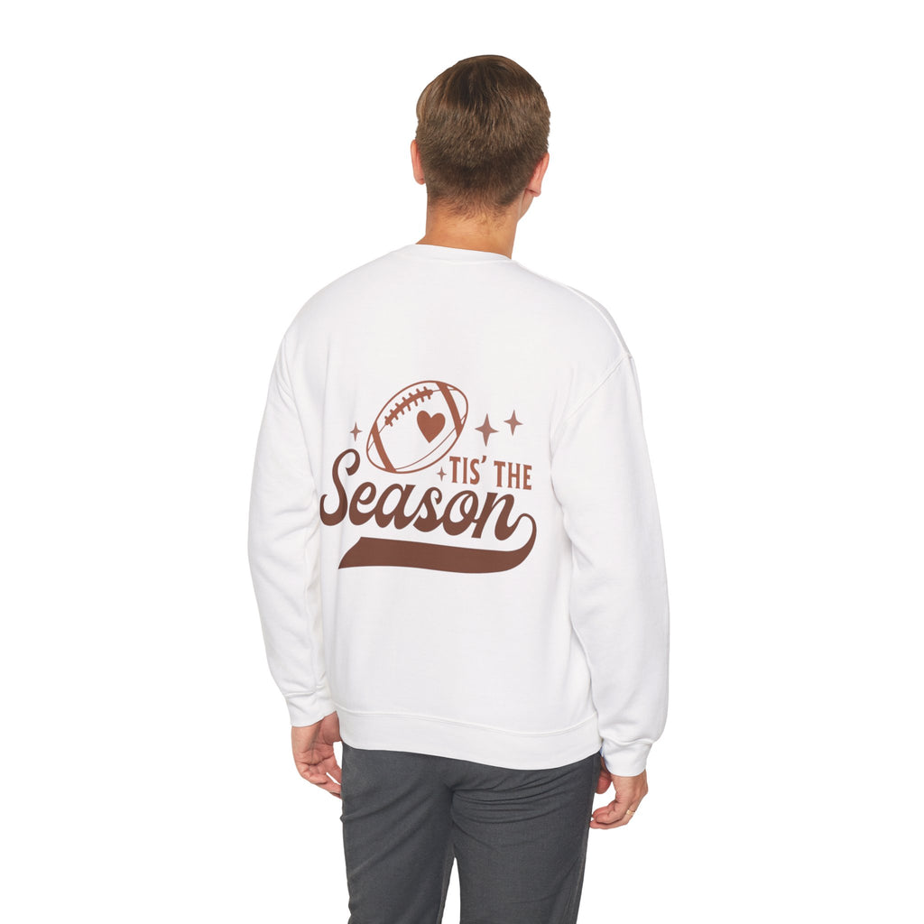 ORVIAN — Cuddles & Touchdowns Football Crewneck, Heart Football Game Day Unisex Heavy Blend