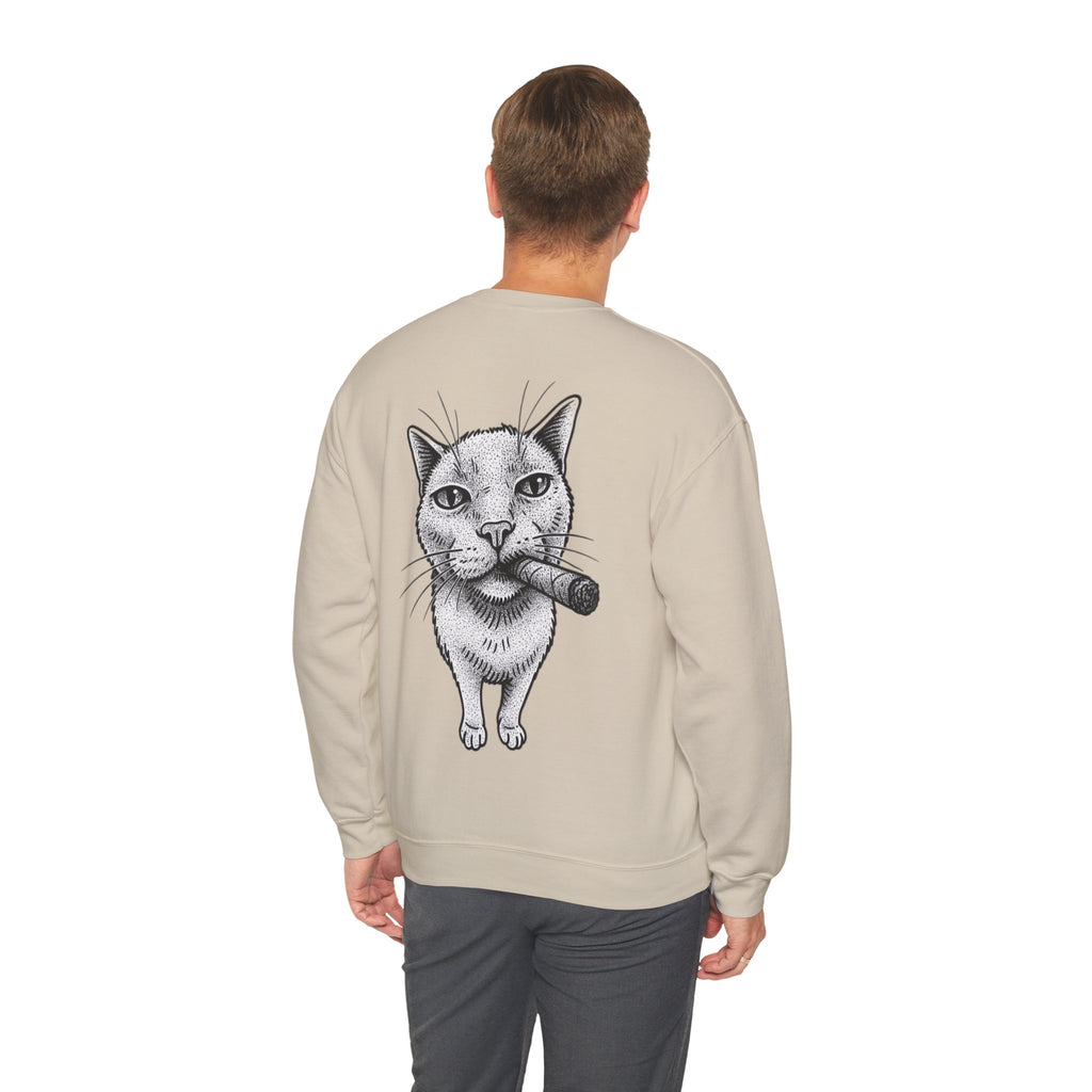 ORVIAN — Chaos Cat Crewneck, Reversed Lettering & Rebel Cat Graphic Unisex Heavy Blend