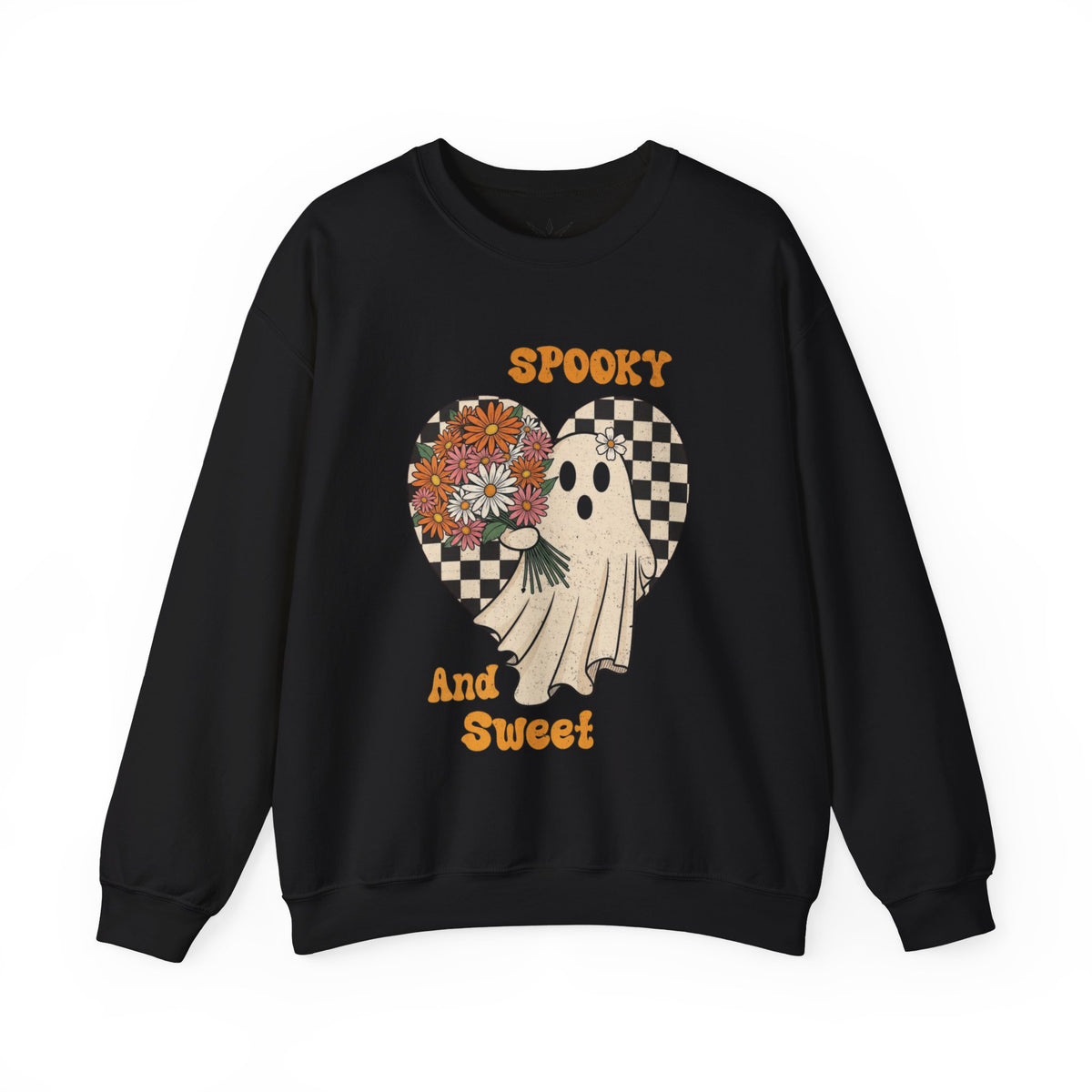 ORVIAN — Spooky & Sweet Ghost Crewneck, Coquette Bow Heart Halloween Unisex Sweatshirt