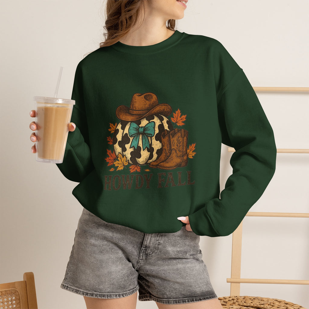 ORVIAN — Howdy Fall Wéstern Pumpkin & Ghost Cow Crewneck, Moo I Mean Boo Halloween Unisex