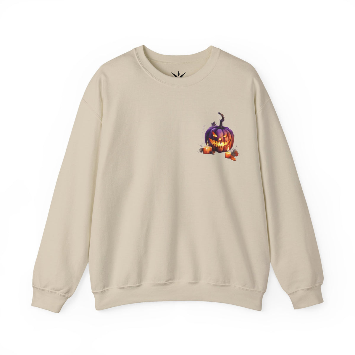 ORVIAN — Watercolor Haunted Castle Halloween Crewneck, Purple Jack-o'-Lantern Unisex Heavy Blend