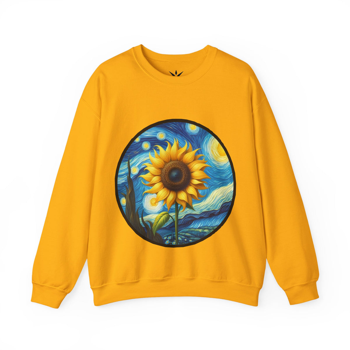 ORVIAN — Van Gogh Starry Night Sunflower & Artist Easel Crewneck, Art-Inspired Sweatshirt