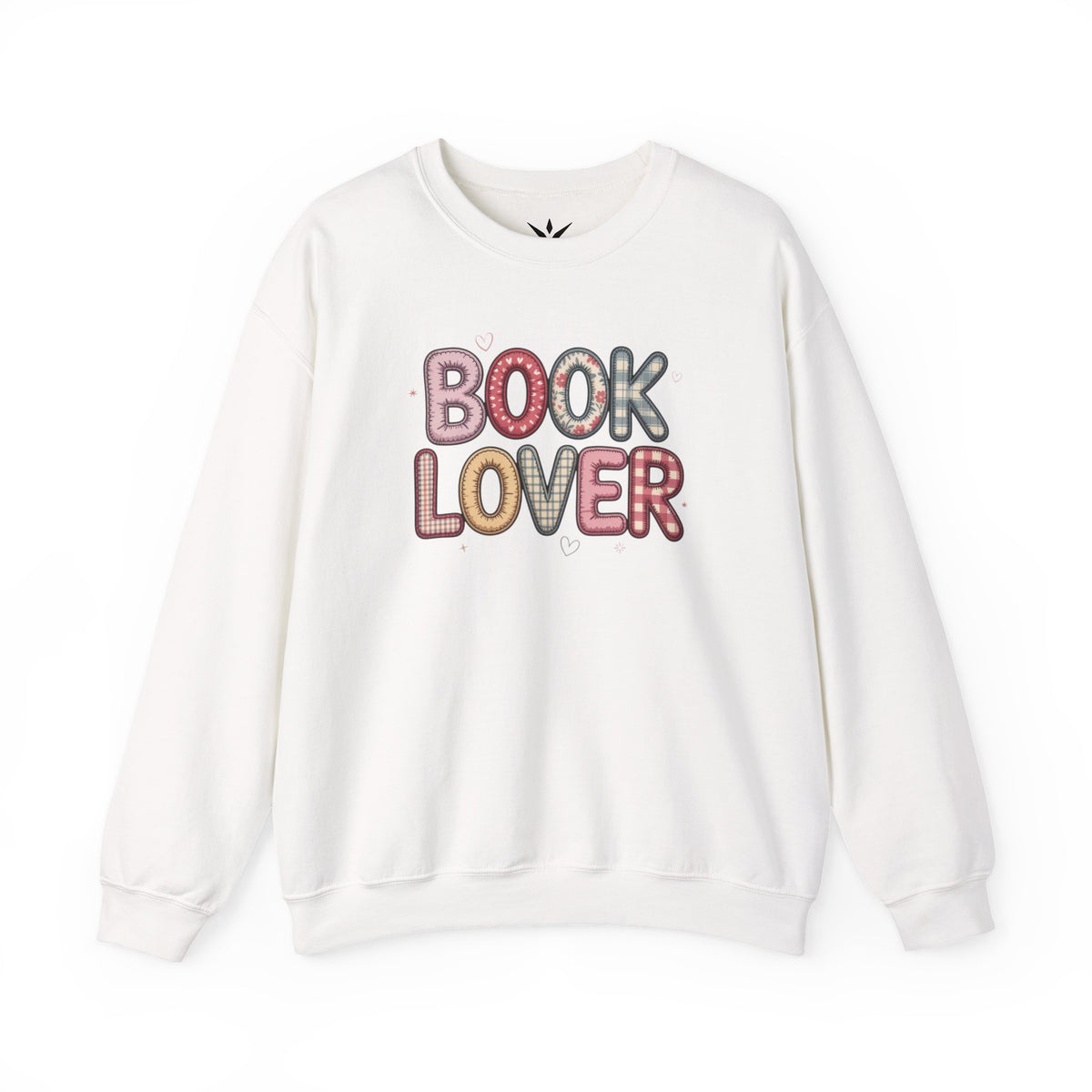 ORVIAN — Book Lover Floral Crewneck, Colorful Typography & Rose Book Stack Unisex Heavy Blend