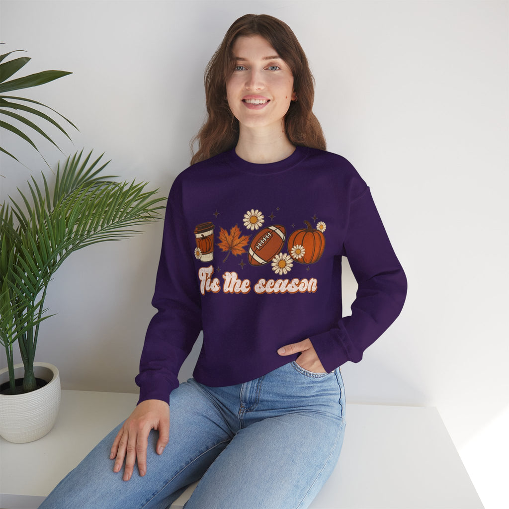ORVIAN — ’Tis the Season Fall & Football Crewneck, Fall Sweet Fall Daisy Unisex Heavy Blend