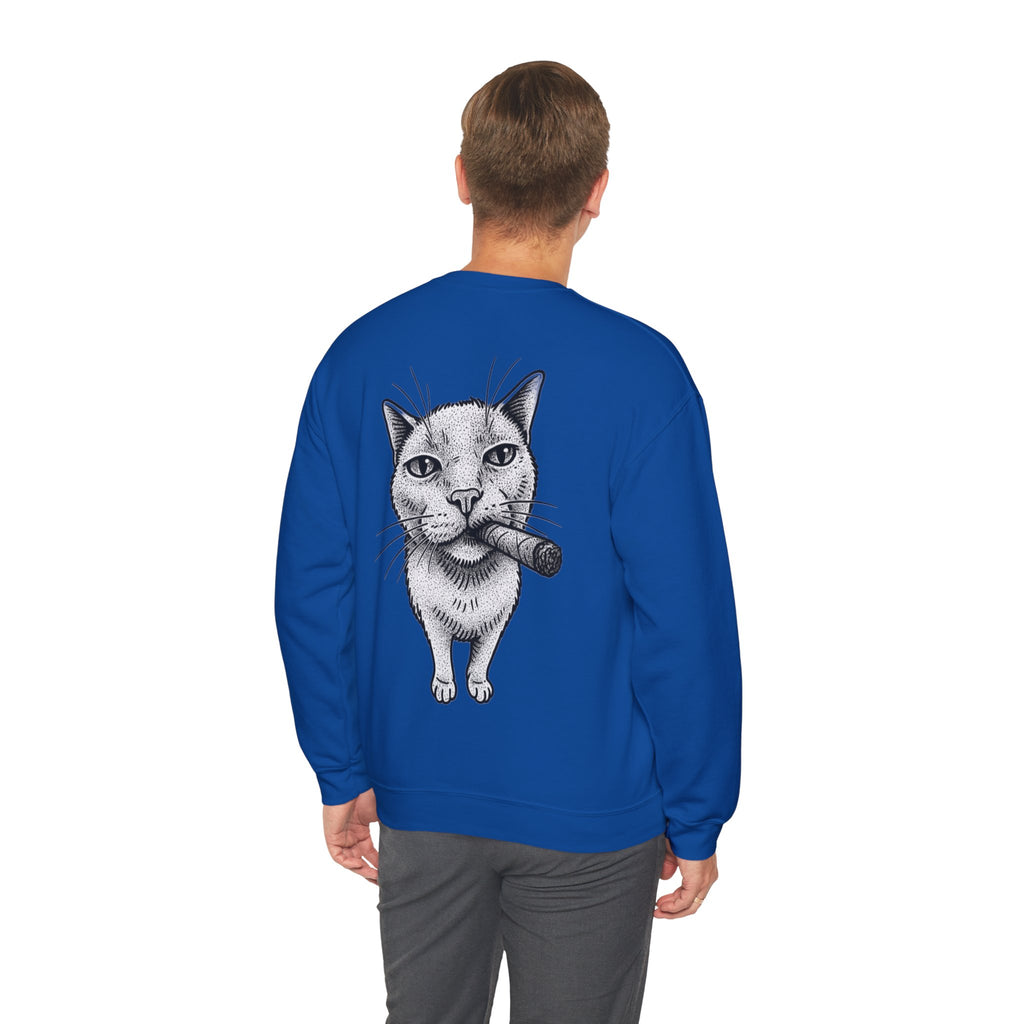 ORVIAN — Chaos Cat Crewneck, Reversed Lettering & Rebel Cat Graphic Unisex Heavy Blend