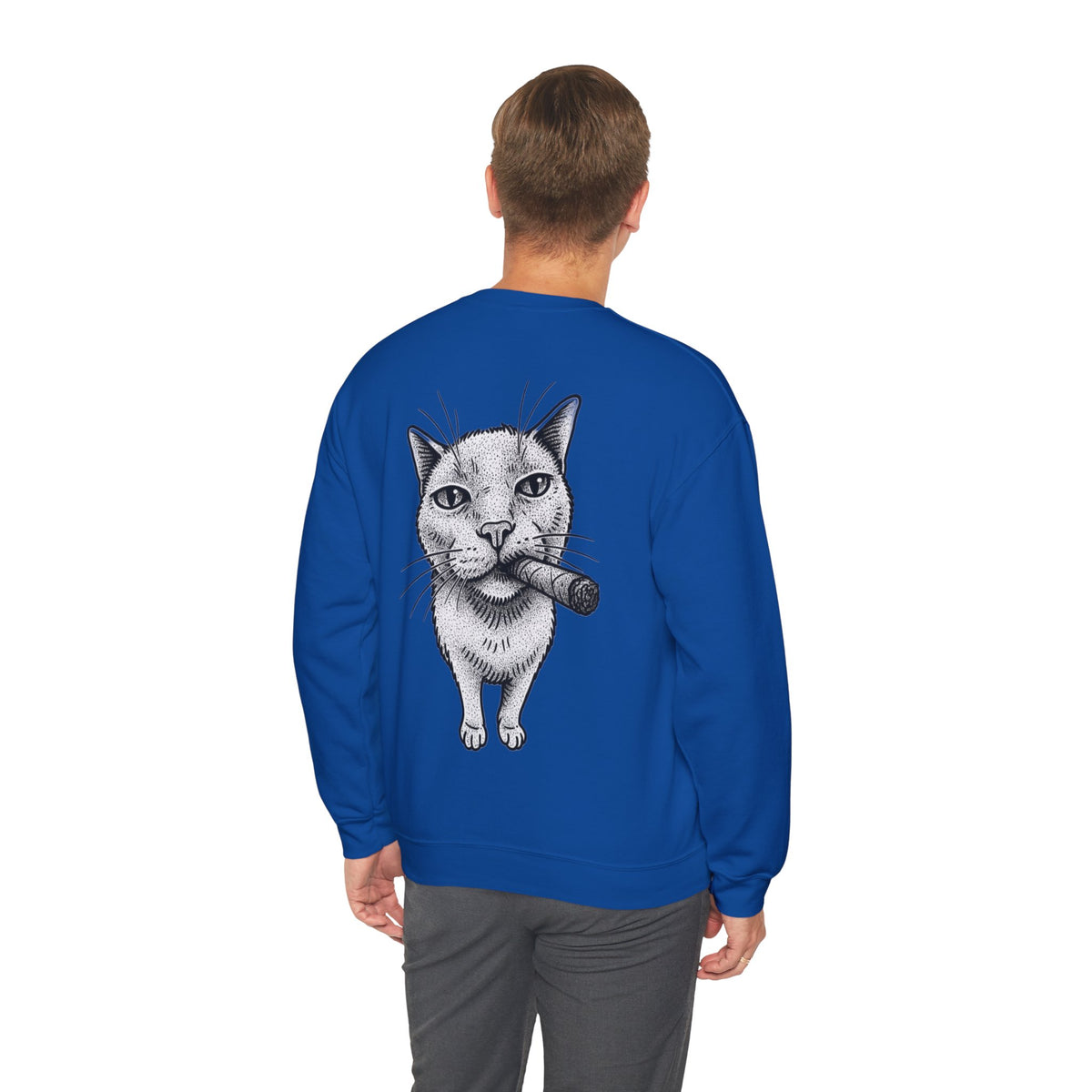 ORVIAN — Chaos Cat Crewneck, Reversed Lettering & Rebel Cat Graphic Unisex Heavy Blend