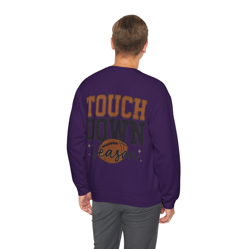 ORVIAN — Touchdown Season Coquette Football Bow Crewneck, Varsity Game Day Unisex Heavy Blend