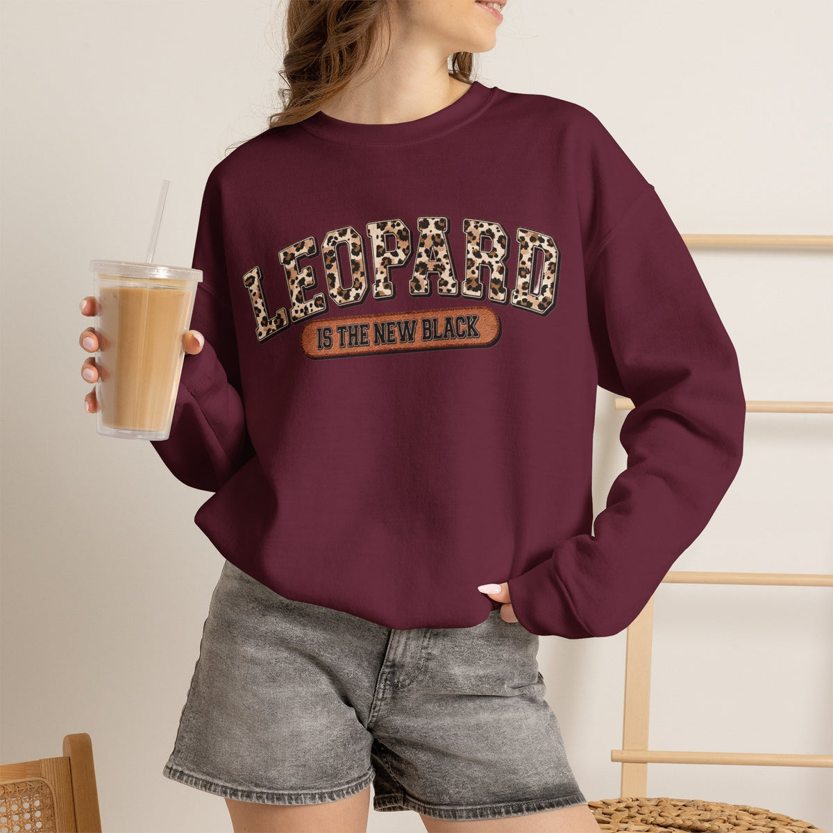 ORVIAN — Leopard Is The New Black & God Is Good Coquette Bow Crewneck, Faith-Inspired Unisex