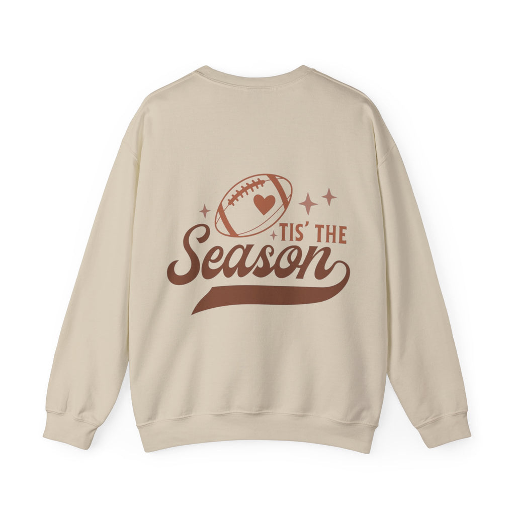 ORVIAN — Cuddles & Touchdowns Football Crewneck, Heart Football Game Day Unisex Heavy Blend