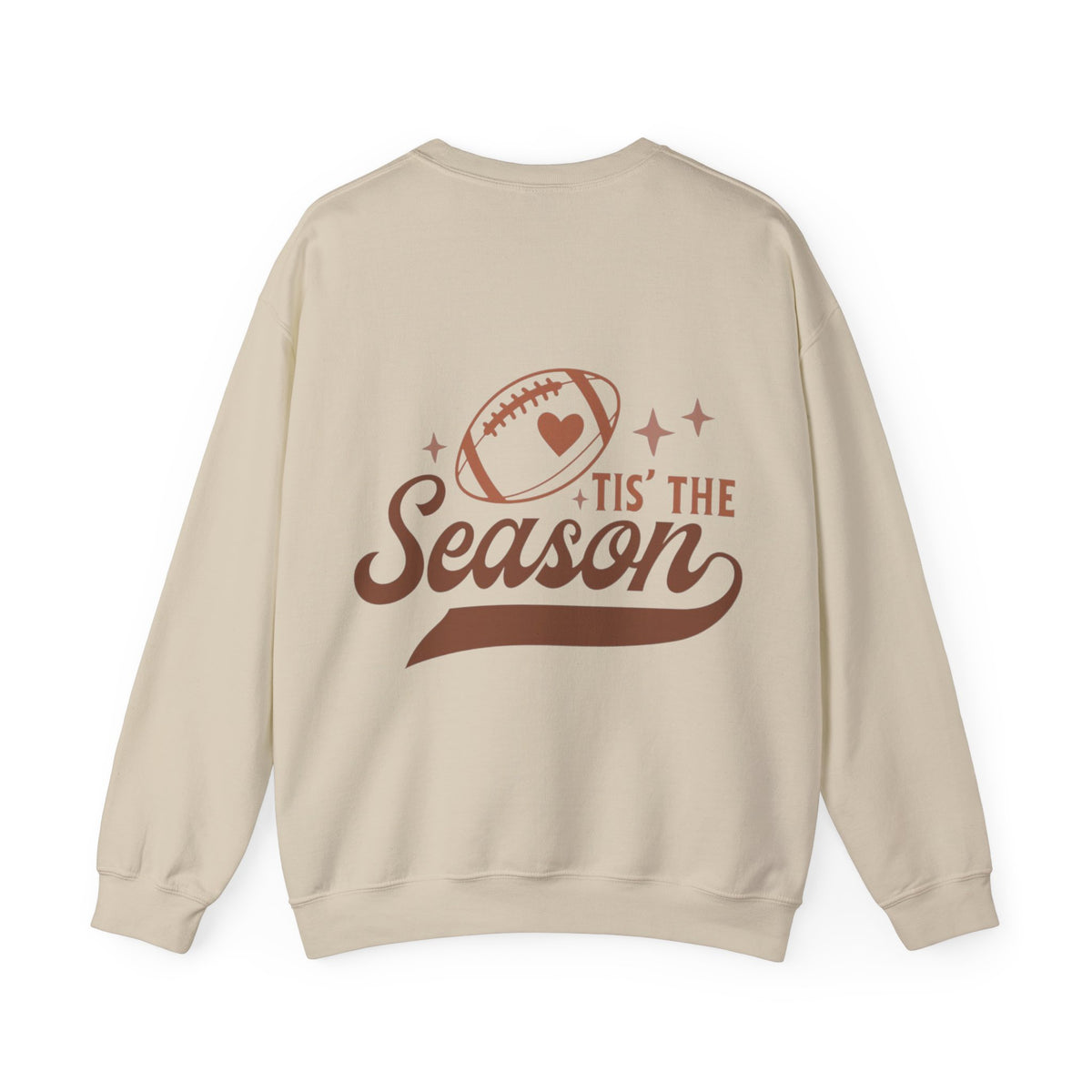 ORVIAN — Cuddles & Touchdowns Football Crewneck, Heart Football Game Day Unisex Heavy Blend
