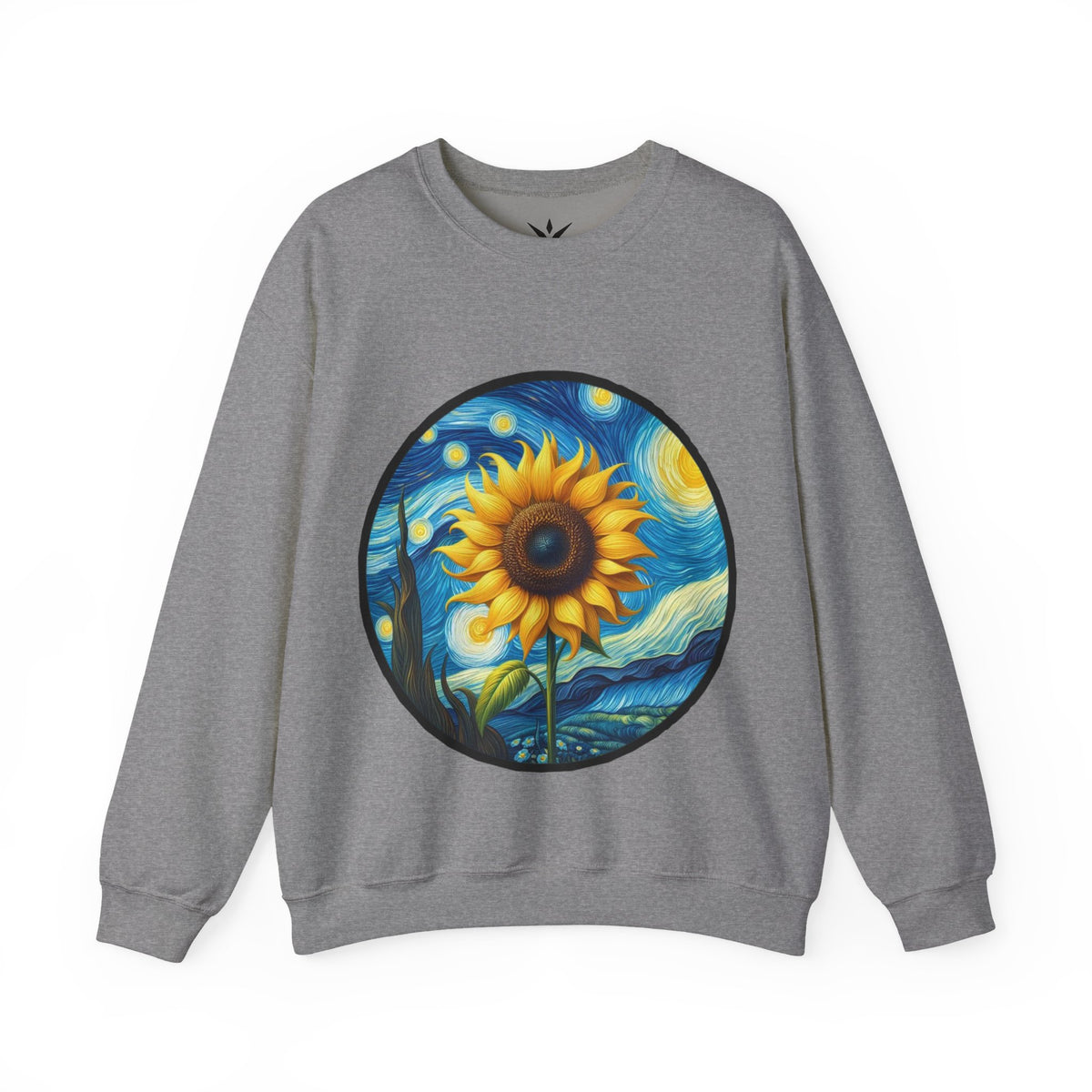ORVIAN — Van Gogh Starry Night Sunflower & Artist Easel Crewneck, Art-Inspired Sweatshirt