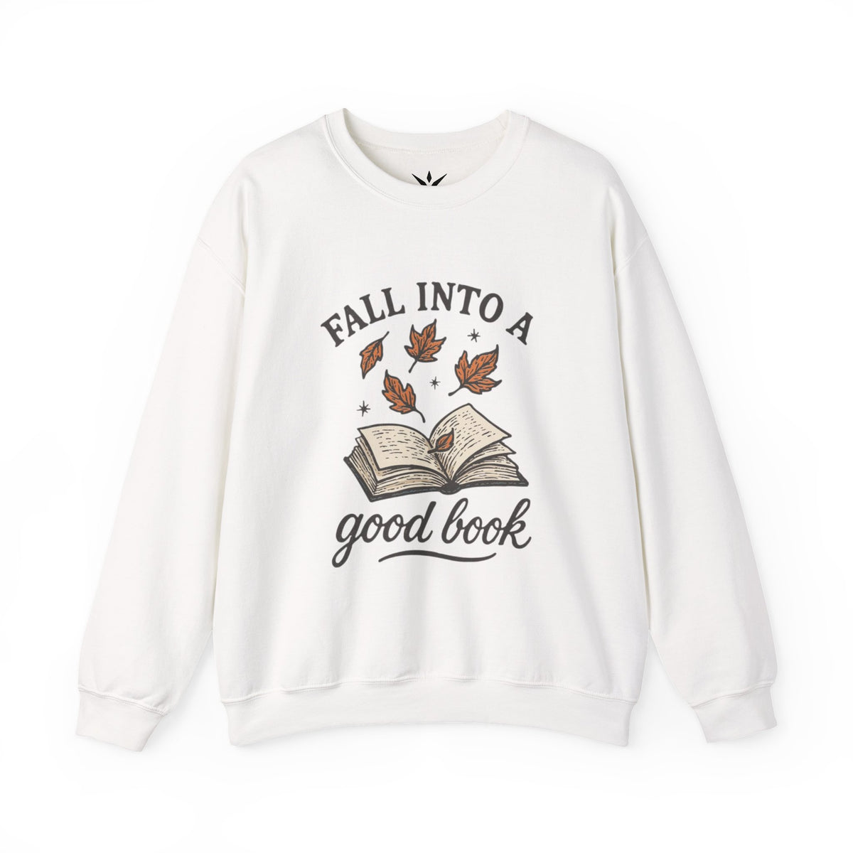 ORVIAN — Fall Into a Good Book Ghost Crewneck, Cozy Autumn Book Lover Unisex Heavy Blend